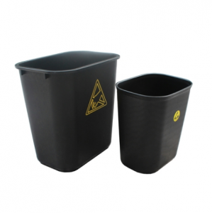 reciclaje 15l redondo negro ESD Contenedores de residuos plásticos para uso en exteriores