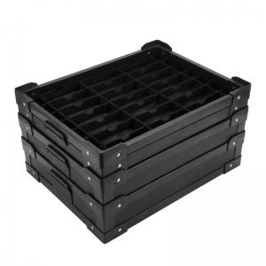 Cajas, bandejas y divisores de cartón corrugado antiestáticos negros
    